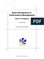 Brief Introduction To Performance Management: Andrè O' Callaghan
