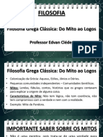 Filosofia Grega Classica Do Mito Ao Logos e Os Filosofos Da Natureza Ou Pre Socraticos