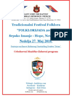 Flyer Folklor Festival Srpski 5-27-18