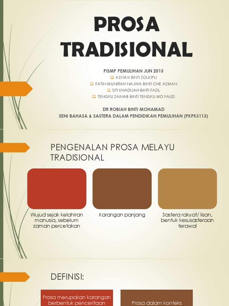 1) Prosa Tradisional & Cerita Penglipur Lara | PDF
