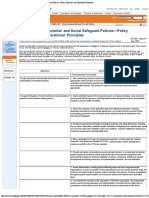 OP 4.00 - Table A1 - Environmental and Social Safeguard Policies