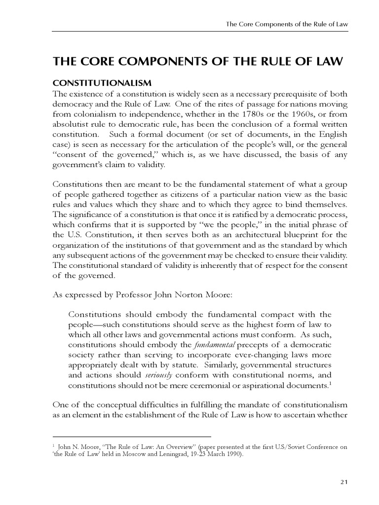 Core Components of The Rule of Law PDF | PDF | Judiciaries | Rule Of Law