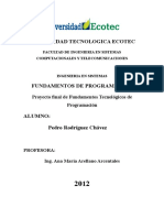 M110 Proyecto Final de Fundamentos Tecnologicos de Programacion