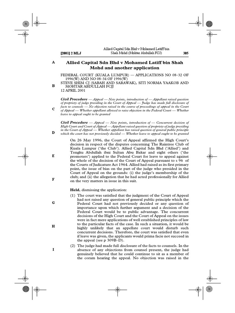Allied Capital Sdn Bhd V Mohamed Latiff Bin Judgment Law Judge