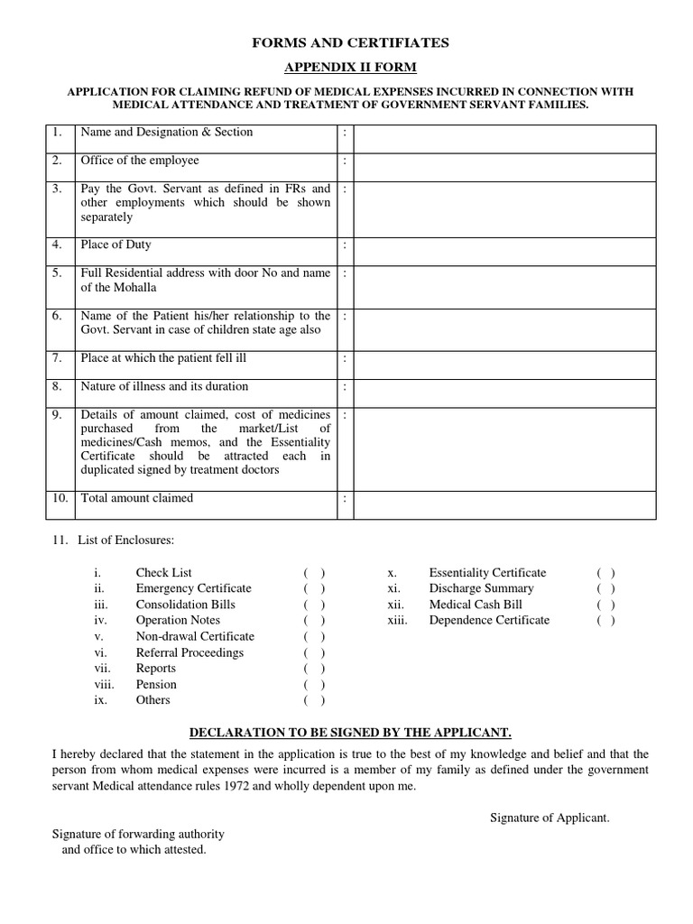 Appendix Ii Form Pdf