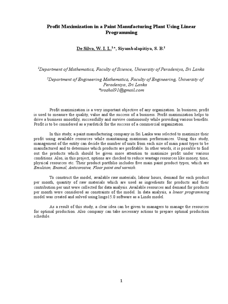 CameraReady Abstrct 300 PDF Linear Programming Data Analysis