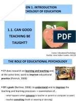 1.1. Can Good Teaching Be Taught