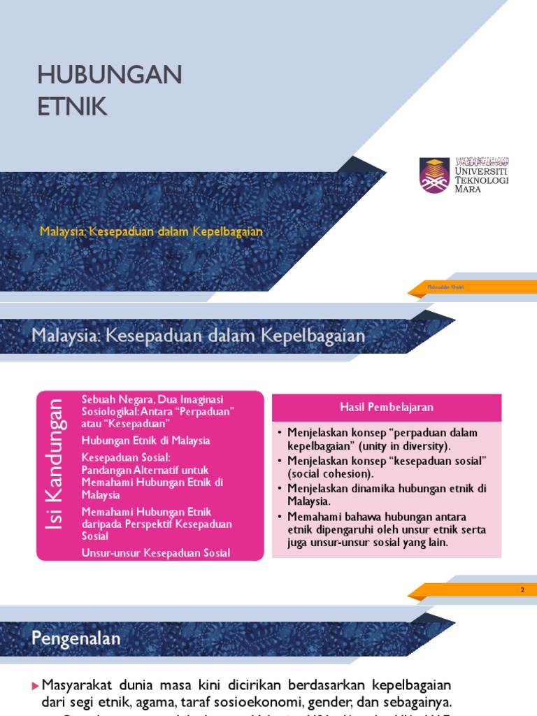 Hubungan Sosial Rentas Etnik Ke Arah Pengukuhan Kesepaduan Sosial Di Malaysia