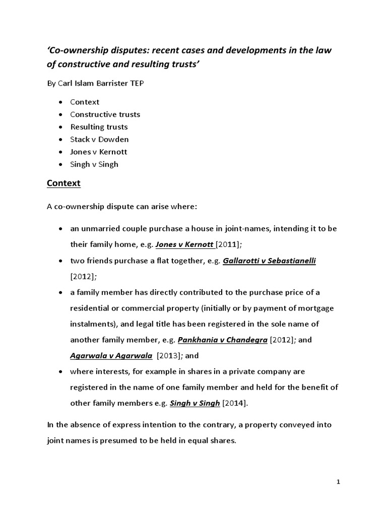 Co ownership of property in partnership picture