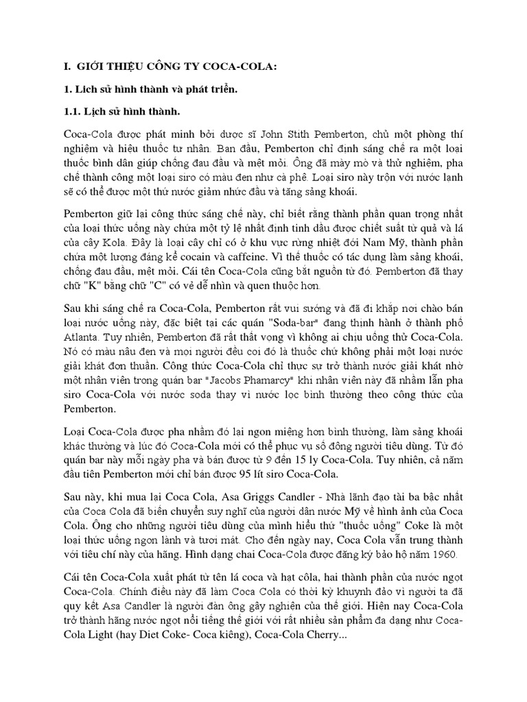 Coca Cola | PDF