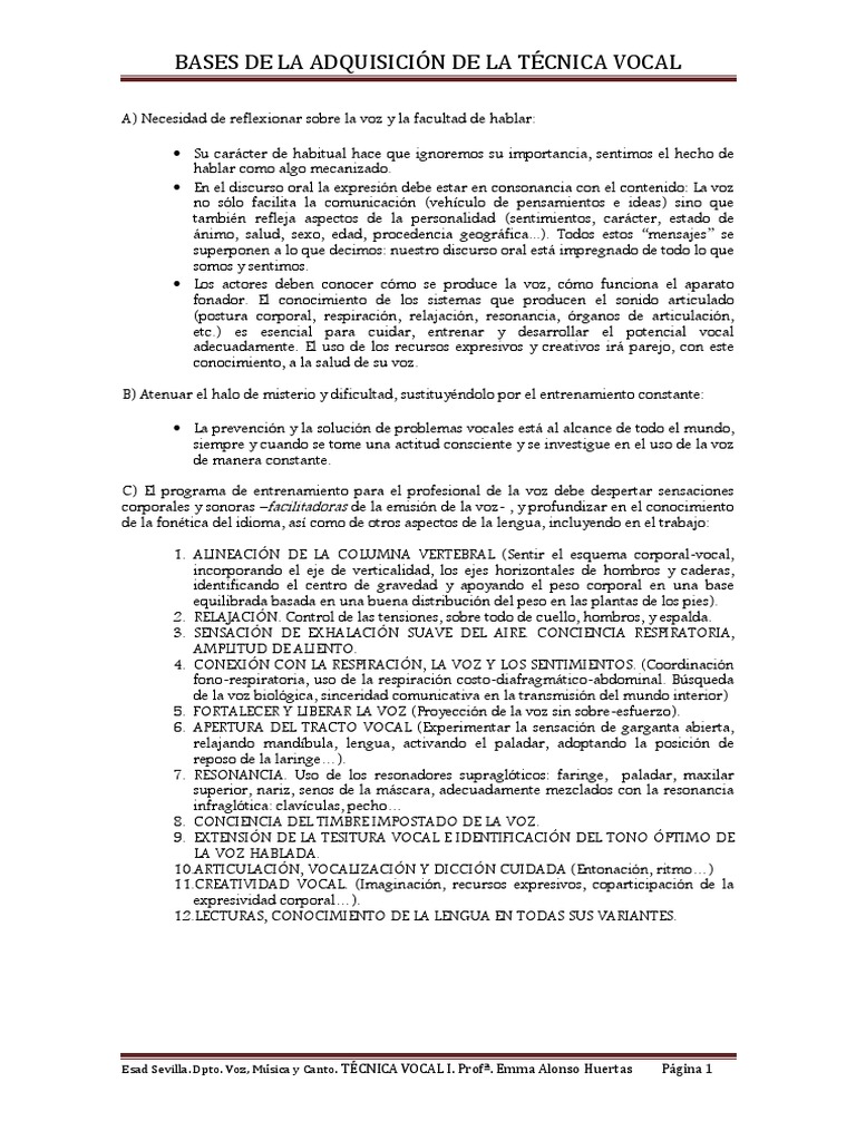 2.bases de La Técnica Vocal | PDF | Vocal