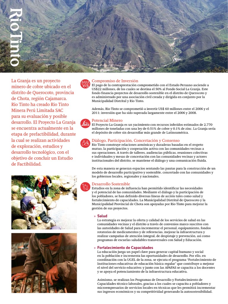 Minera La Granja PDF | PDF | Minería | Perú