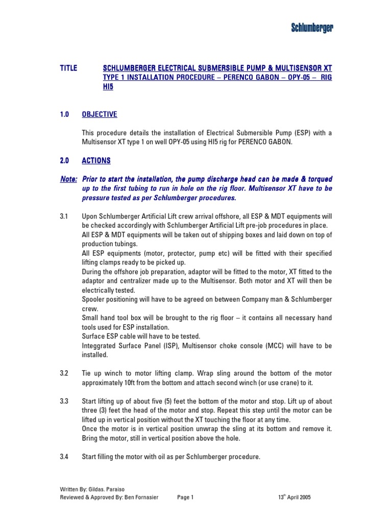 ESP Installation Procedure for OPY-05 | PDF | Manufactured Goods | Nature