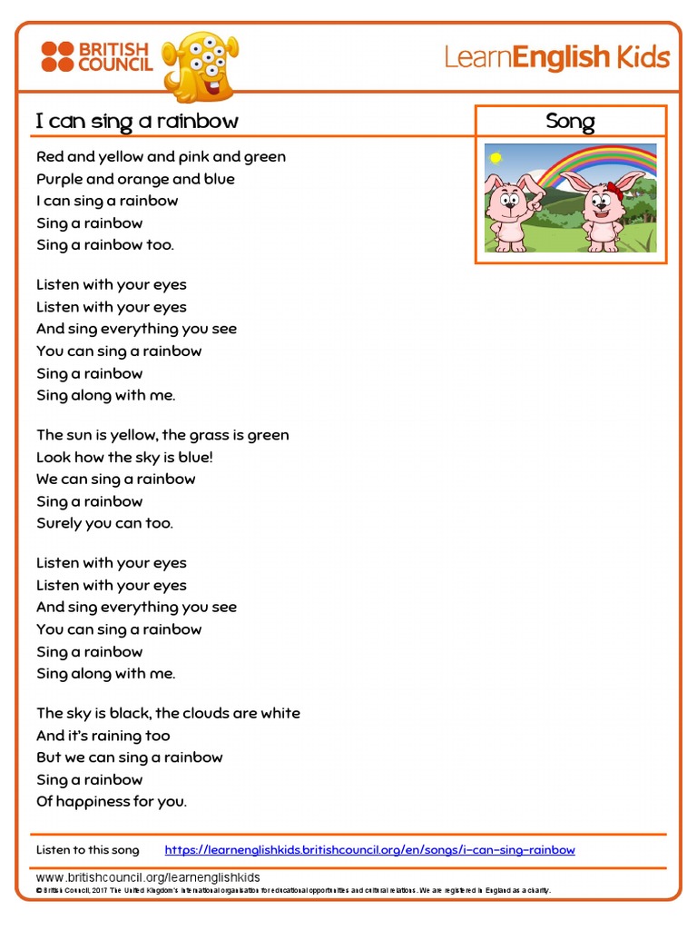 Songs I Can Sing A Rainbow Lyrics 17 Pdf