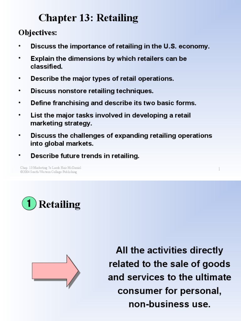 Chapter 13: Retailing: Objectives | PDF | Retail | Big Box Store