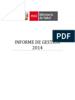 Informe de Gestión Del Minsa 2014