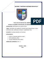 Contenido de humedad, porcentaje de absorción y peso específico del agregado grueso y agregado fino