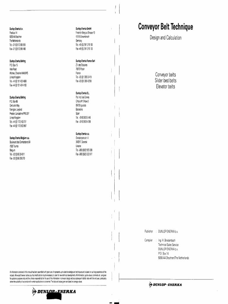 Conveyor Belt Technique PDF PDF