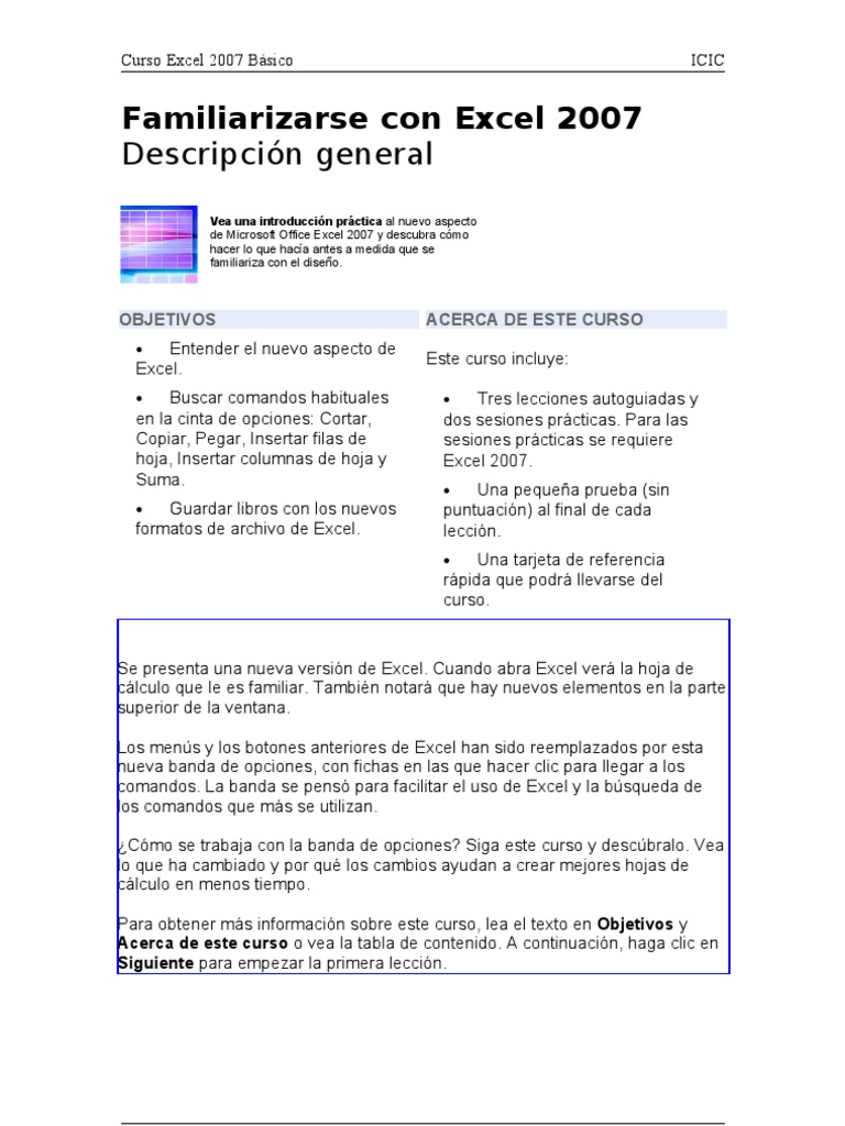 Manual 2007 Basico | PDF | Microsoft Excel | Hoja de cálculo