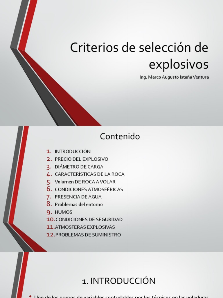 005 Criterios de Selección de Explosivos | PDF | Material explosivo ...