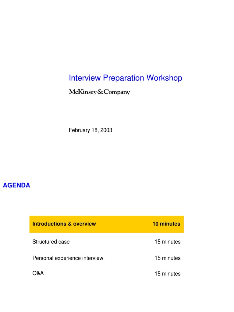 Interview Preparation Workshop: February 18, 2003 | PDF | Leadership ...