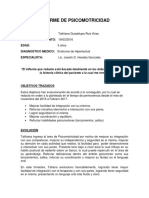 Informe de Psicomotricidad. Tathiana