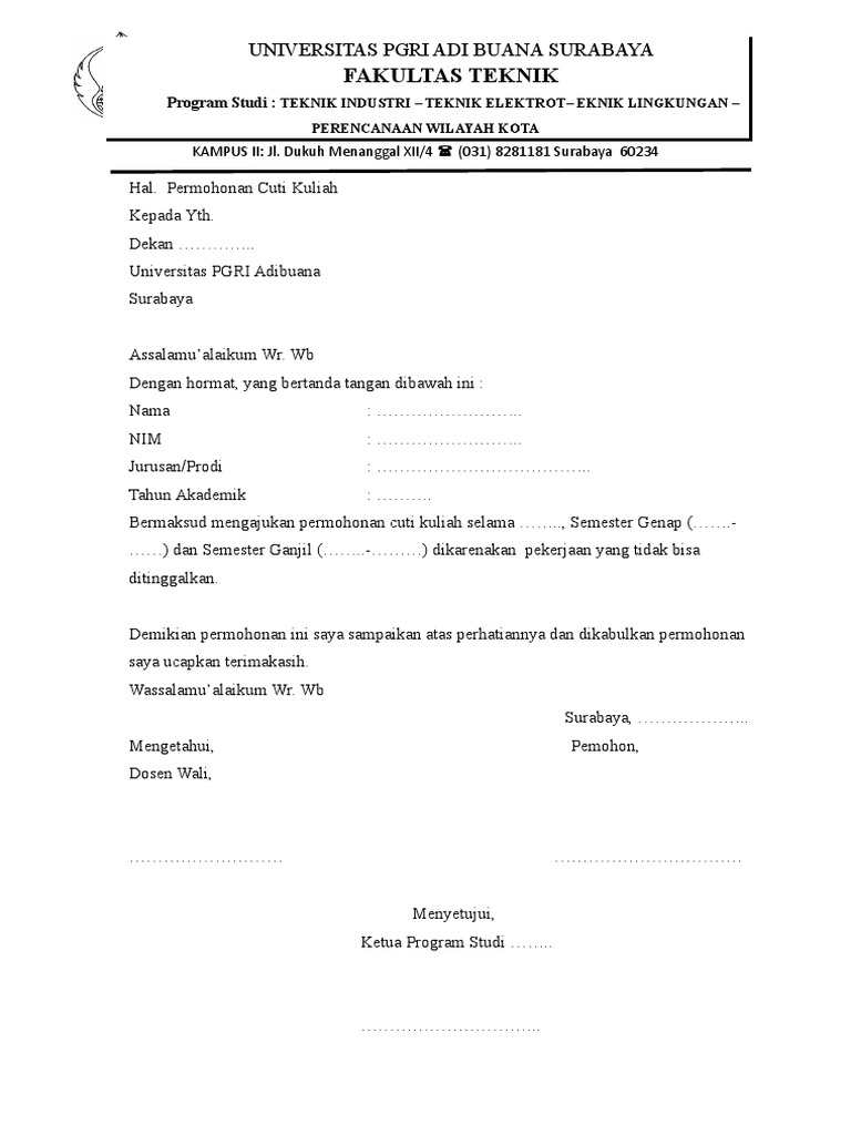Cara Tulis Surat Mohon Cuti