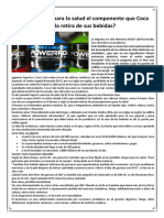 ¿Cuán Malo Es para La Salud El Componente Que Coca Cola Retira de Sus Bebidas?