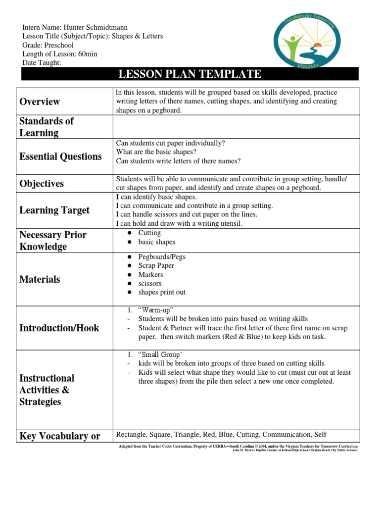 Lesson Plan Template and Reflection 1 | PDF | Curriculum | Lesson Plan