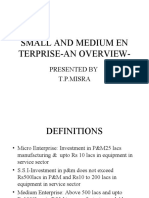 Small and Medium en Terprise-An Overview-: Presented by T.P.Misra