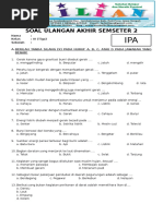 Soal UAS IPA Kelas 3 SD Semester 2 Dilengkapi Kunci Jawaban