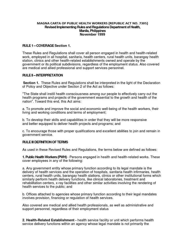 Magna Carta of Public Health Workers | PDF | Salary | Retirement