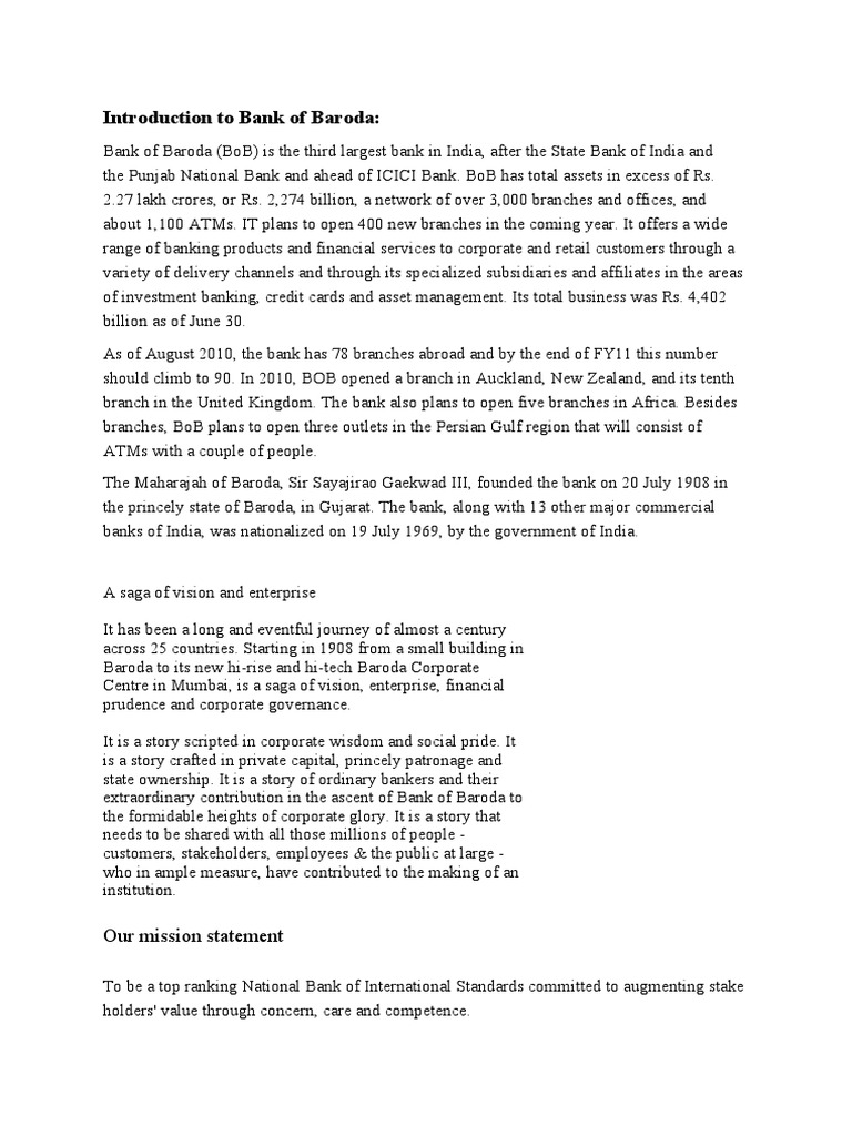 Bank of Baroda | PDF | Corporations | Economies