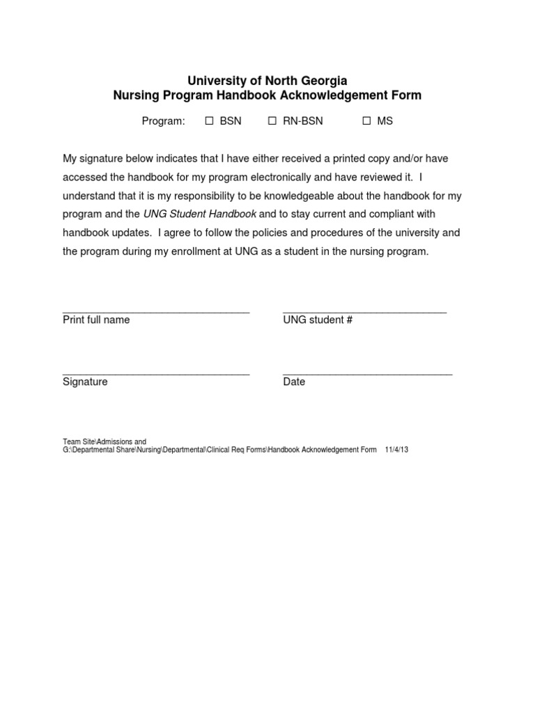 8158-14handbook Acknowledgement Form | PDF | Career & Growth