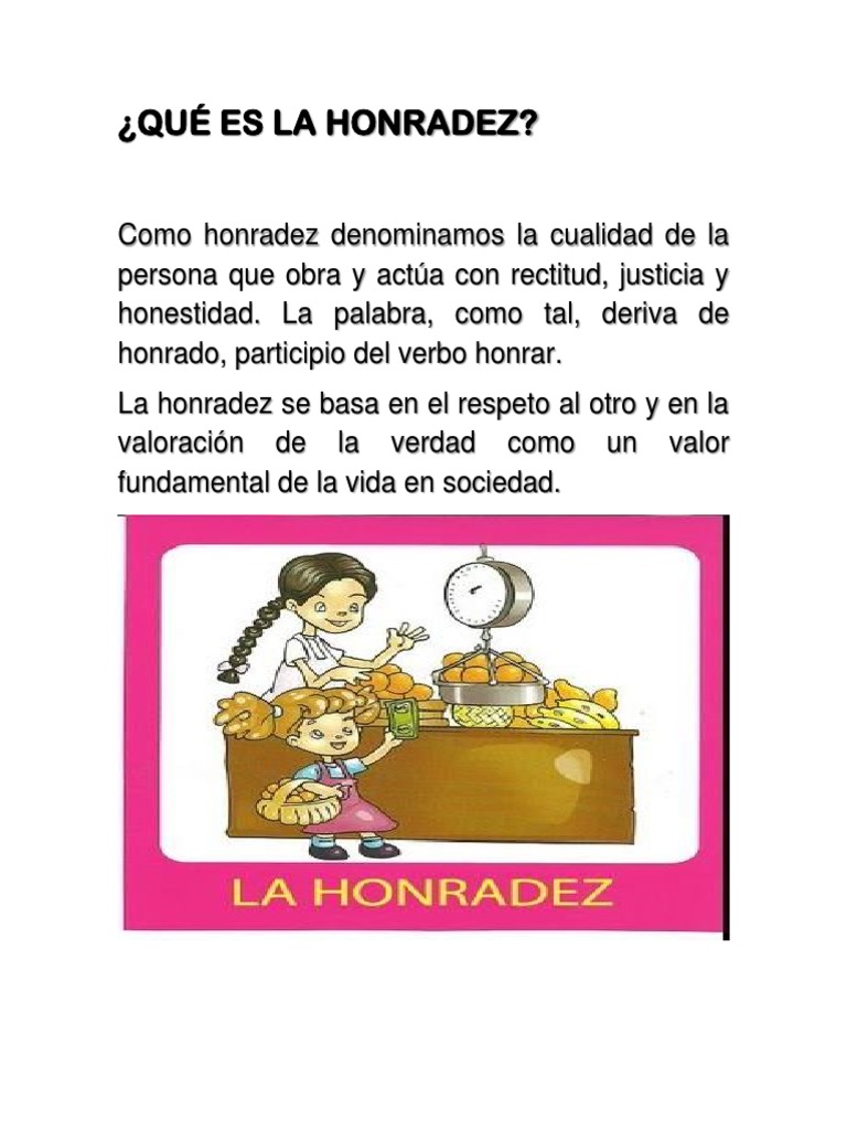 Qué Es La Honradez | PDF