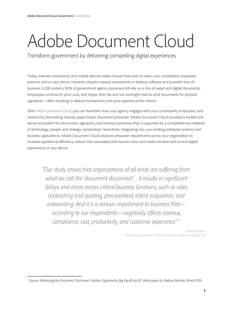 Document Cloud For Government | PDF | Adobe Systems | Cloud Computing