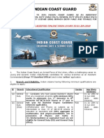 Official Notification for Indian Coast Guard Recruitment