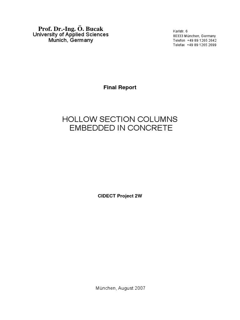 Concrete-Embedded Hollow Columns | PDF | Buckling | Deformation ...