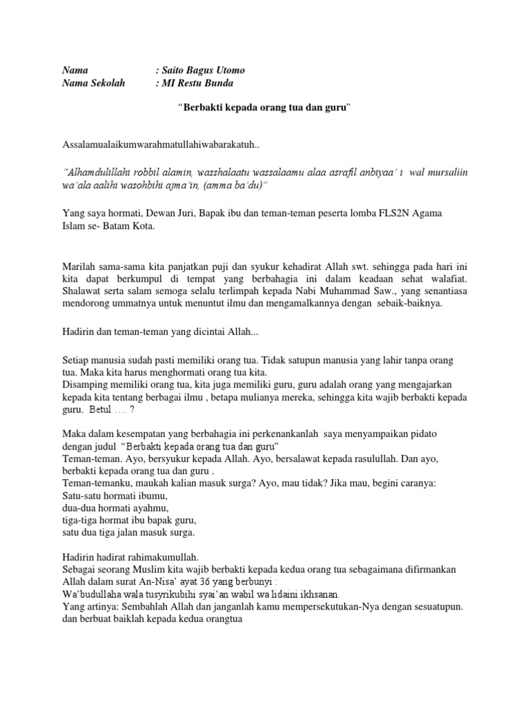 Nama Saito Bagus Utomo Nama Sekolah Mi Restu Bunda