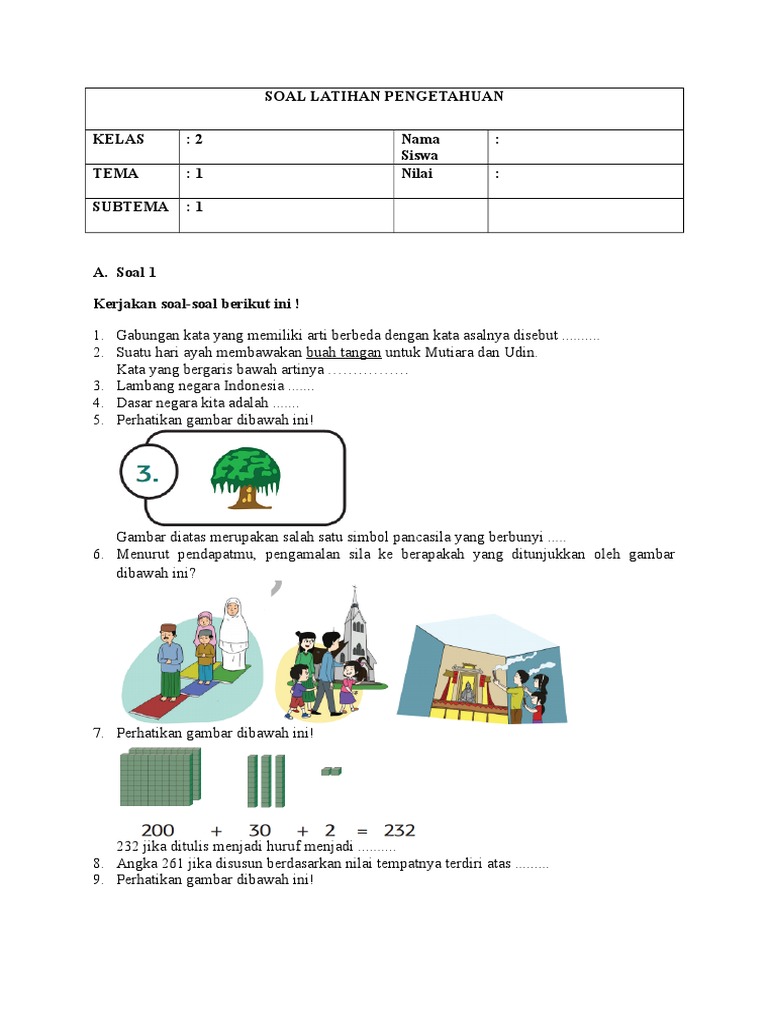 Soal Subtema 1