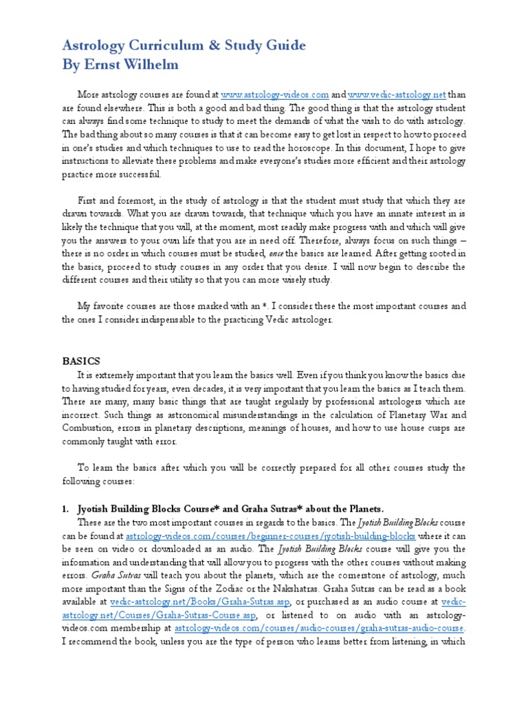 Astrology Study Guide and Courses | PDF | Hindu Astrology | Planets In ...