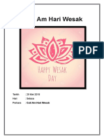 Tarikh: 29 Mei 2018 Hari: Selasa Perkara: Cuti Am Hari Wesak