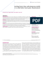 Effectiveness of Injecting Lower Dose Subcutaneous Sterile Water Versus Saline To Relief Labor Back Pain Randomized Controlled Trial