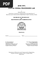 (ECE 357) Digital Signal Processing Lab: Bachelor of Technology IN Electronics and Communication