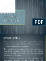 Construction Equipment Selection