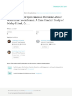 Risk Factors For Spontaneous Preterm Labour With Intact Membrane