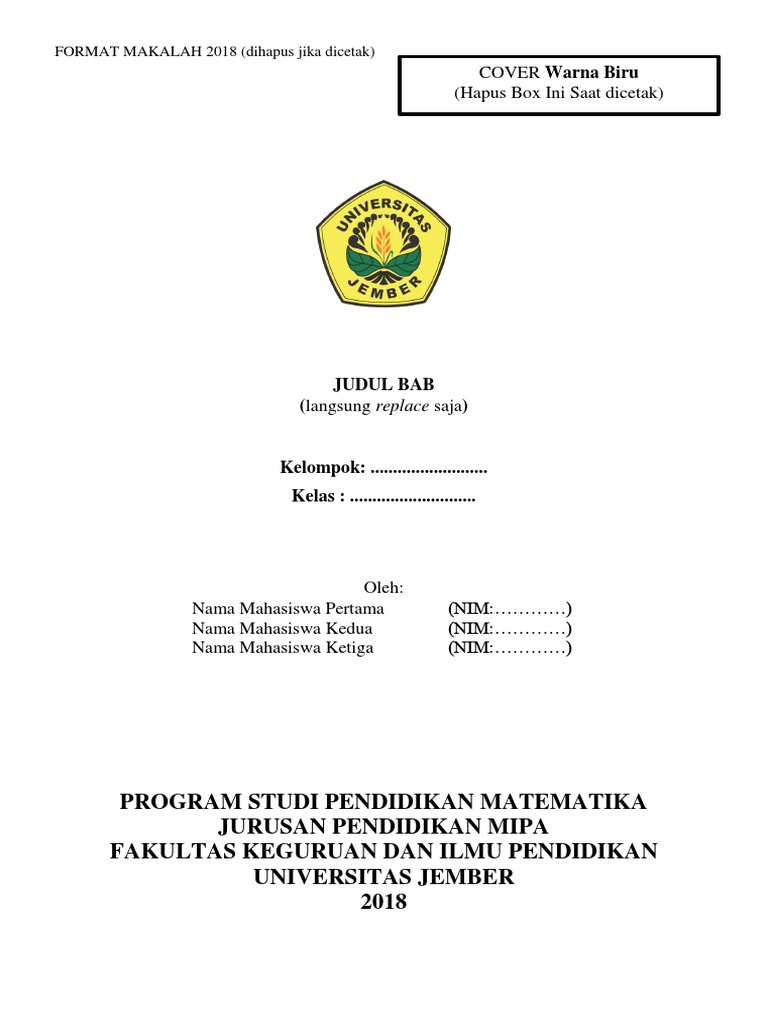 Format Makalah Cover Biru