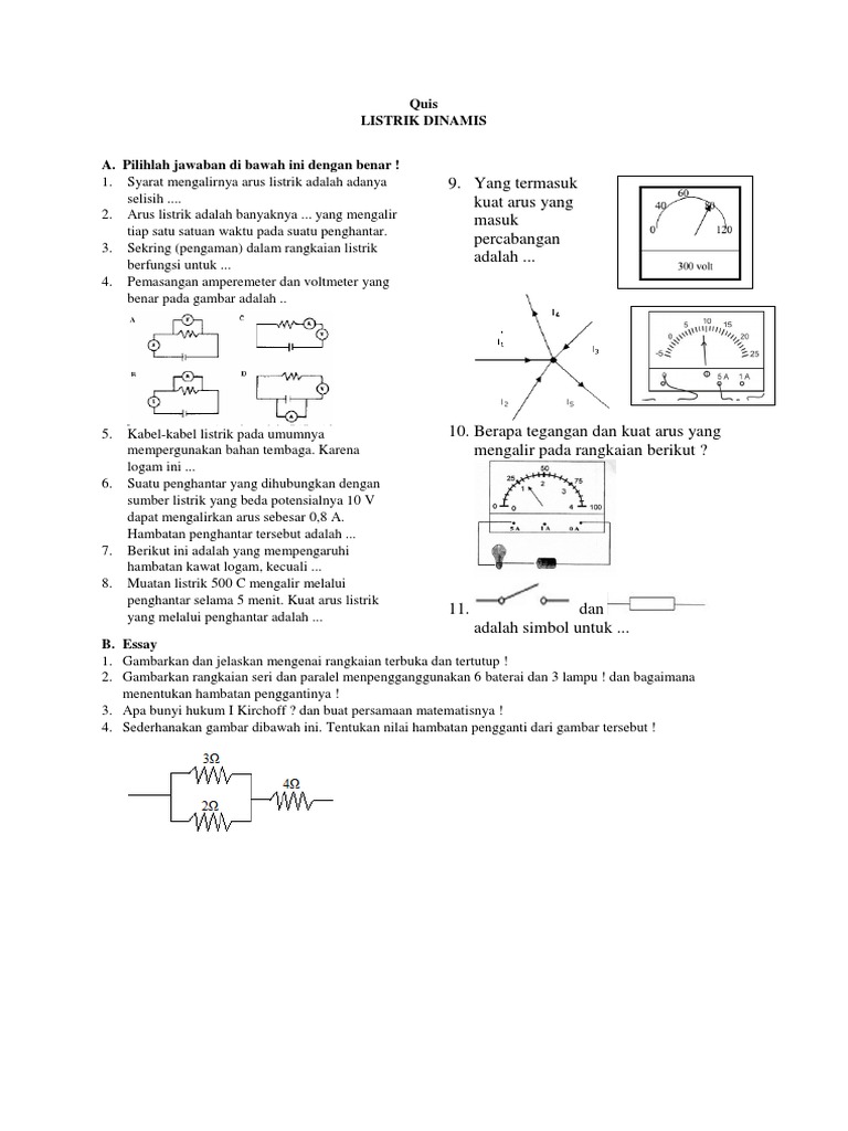 Contoh Soal Fisika Arus Listrik