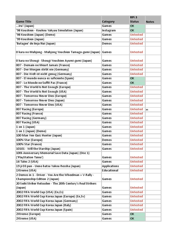 Lista Juegos Psx Ocio Deportes