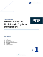 Intermediate S1 #1 No Joking in English at Immigration!: Lesson Notes